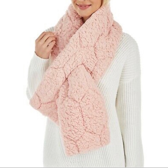 INC Quilted Teddy FauxFur/Puffer Pull Thru Scarf😻 - Picture 5 of 5